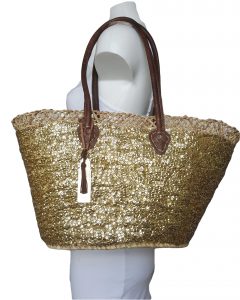 Ibiza tas met gouden pailletten medium size 25-40cm