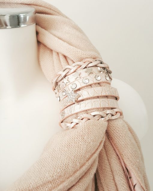 sjaalbandje roze Swarovski en sterren - Afbeelding 3