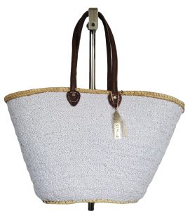 boho tas riet wit