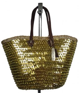 ibiza tas met grote gouden pailletten