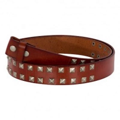 riem cognac met studs