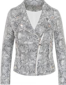 slangenprint biker zwart wit