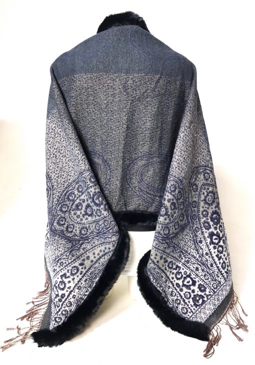 bontsjaal paisley antraciet grijs