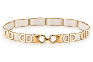 witte damesriem gouden schakels elastisch