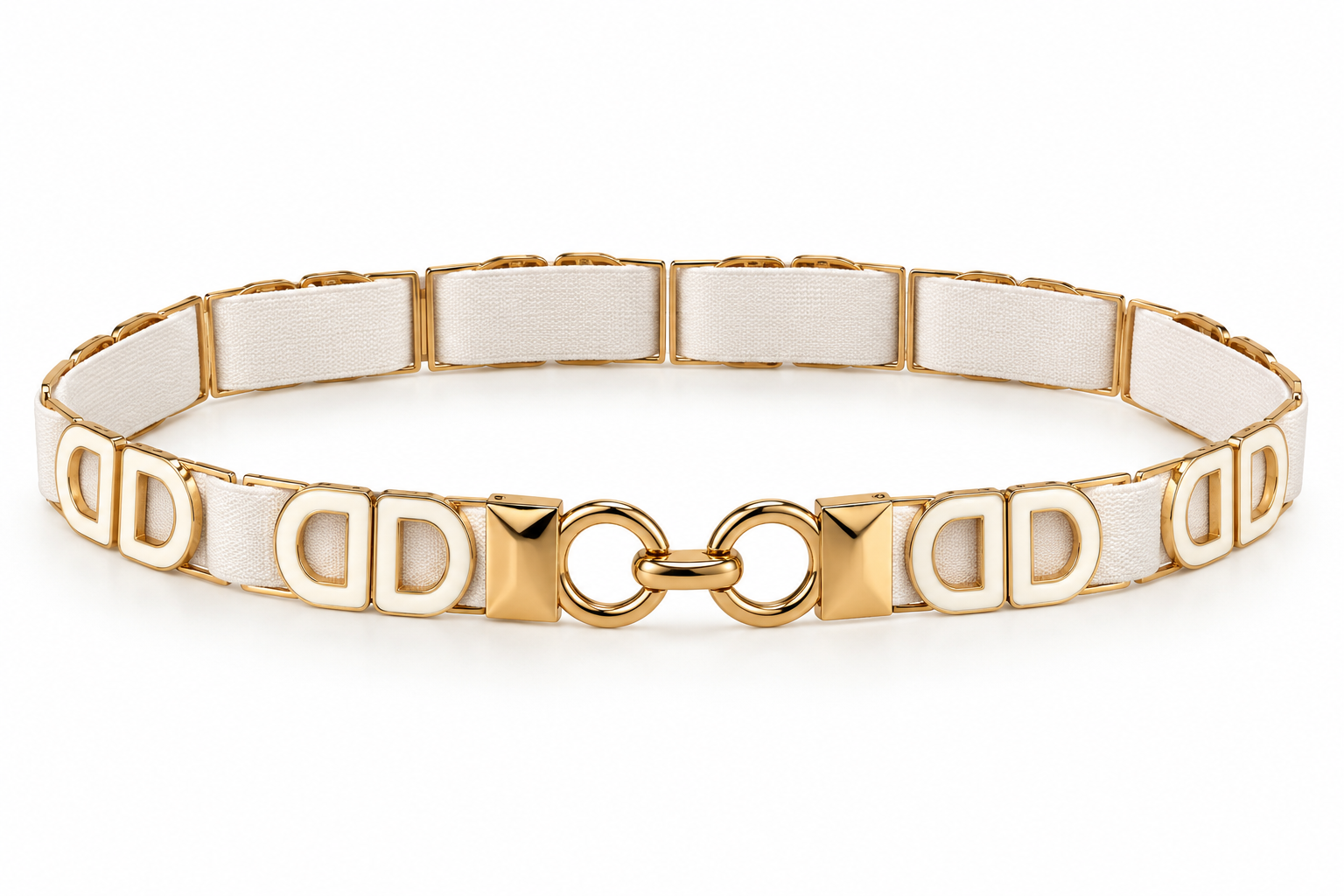 witte damesriem gouden schakels elastisch