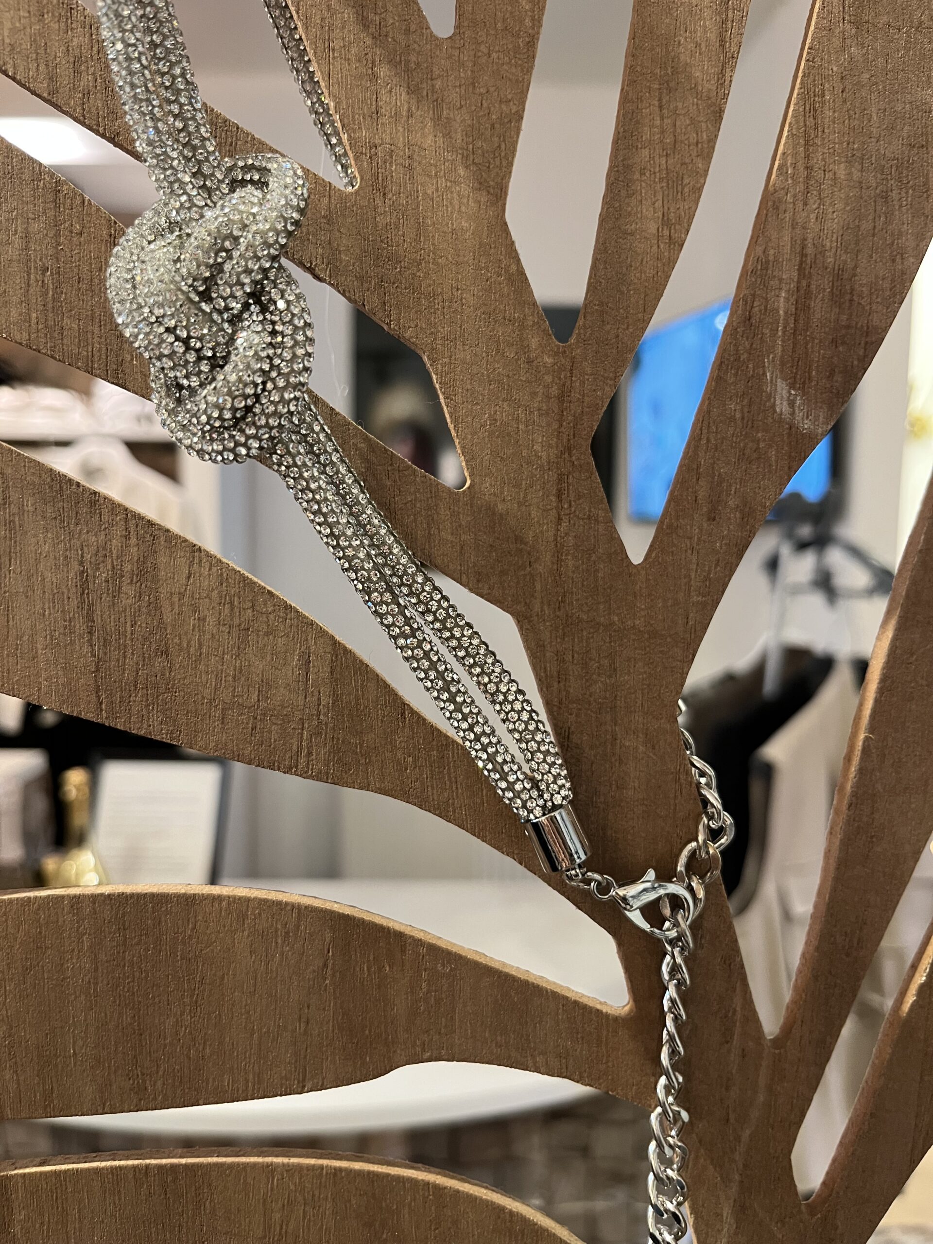 Zilveren Strass Knoopriem Dames
