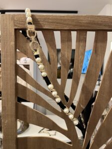 Zwarte stretchriem dames met parels en strass