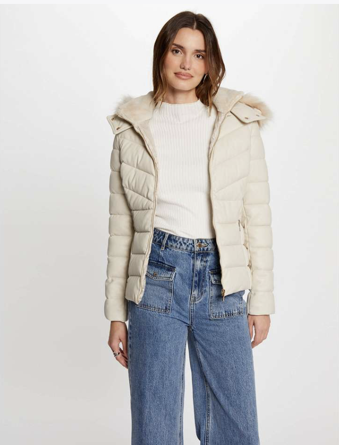 parka kort vega leer off white