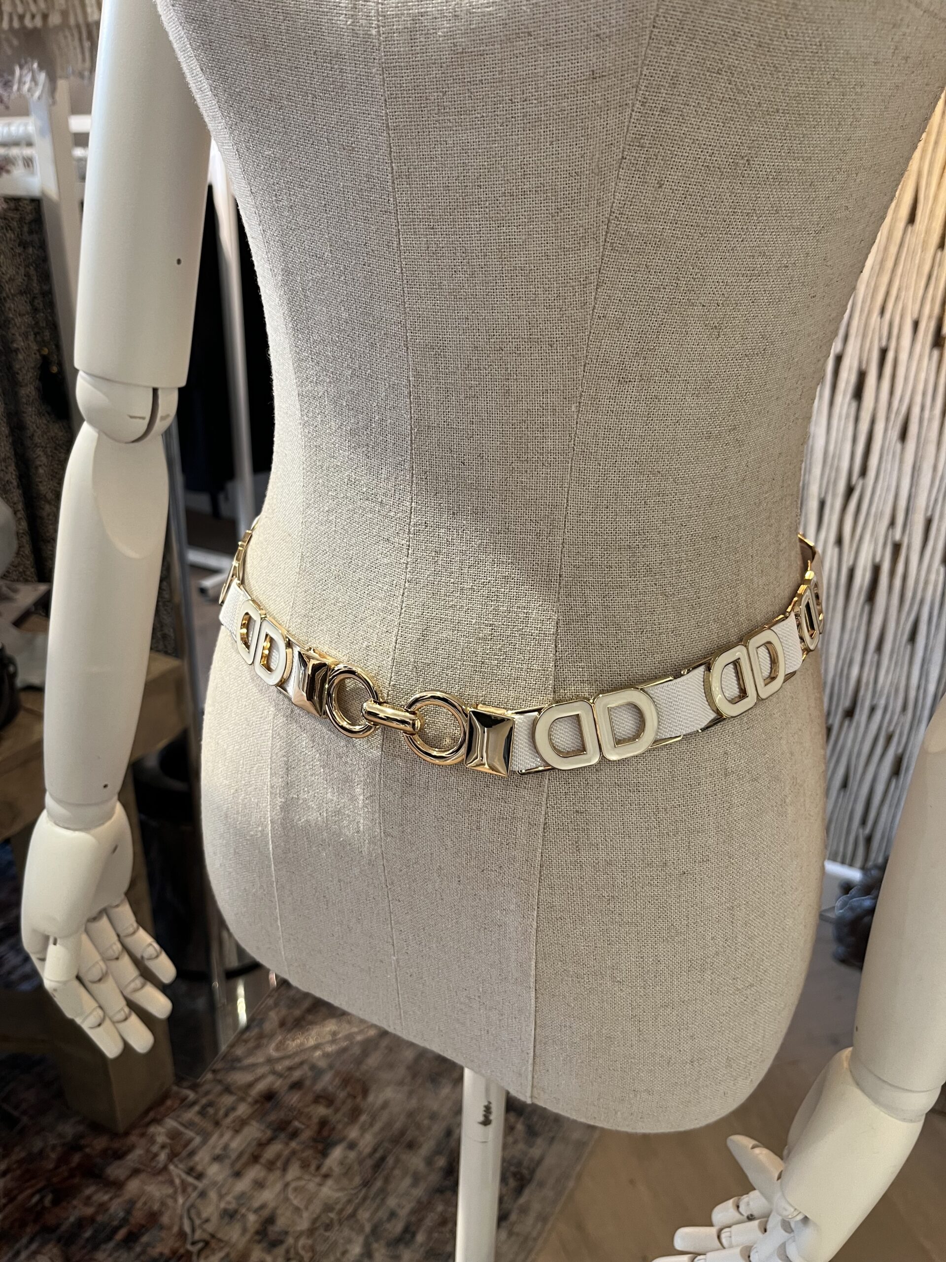 Elastieke riem wit goud