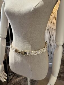 Elastische stretchriem goud wit