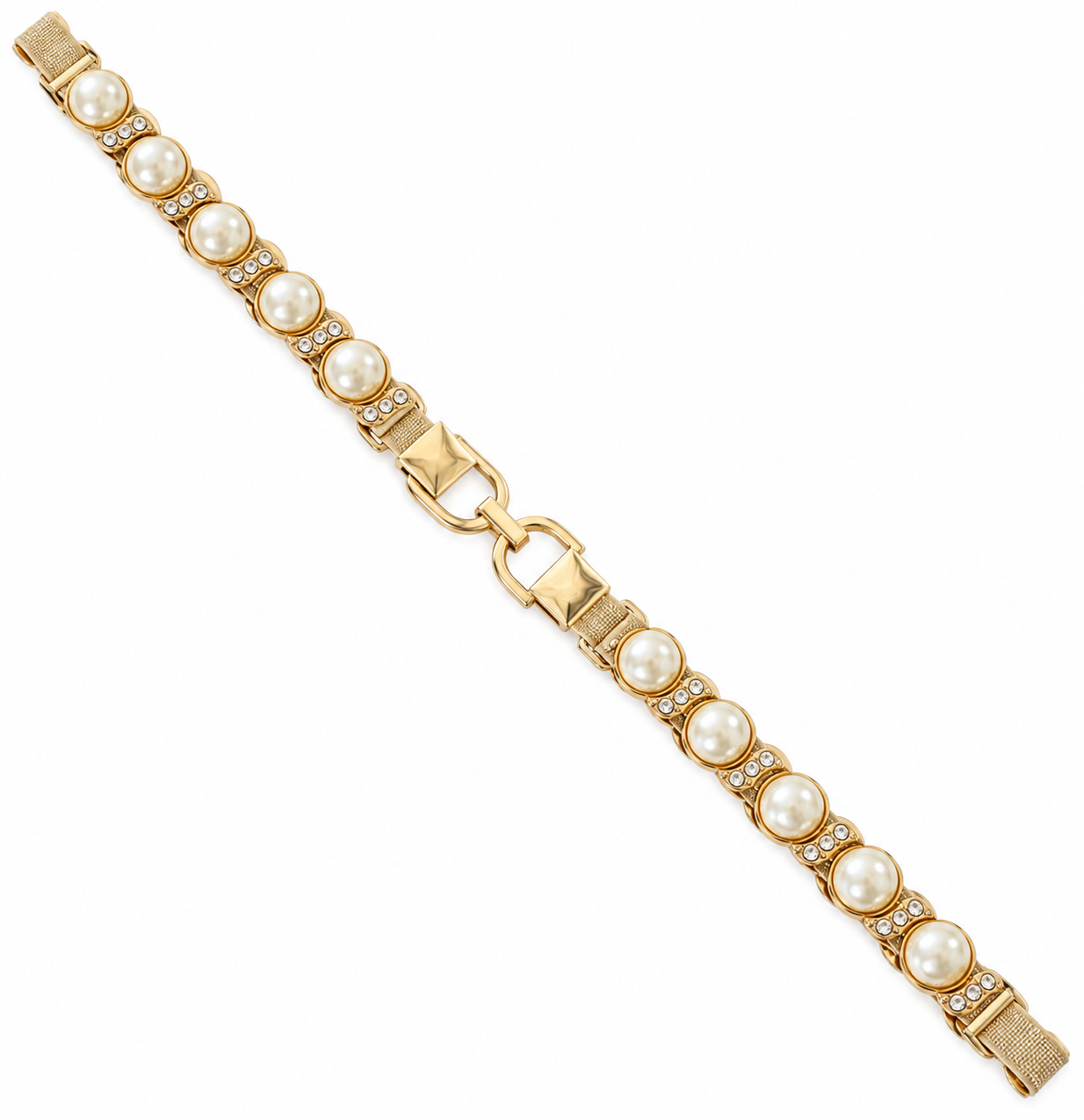 elastische damesriem parels goud leuke stretchriem van goud elastiek met schakels van kleine parels en steentjes