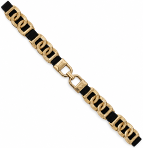 Stretchriem zwart gouden schakels